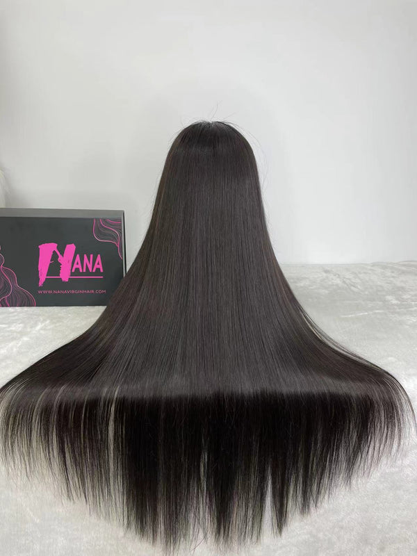 Virgin Hair 2x6 Transparent/HD Closure Wigs Skin Melt Lace Straight Wig Deep Part