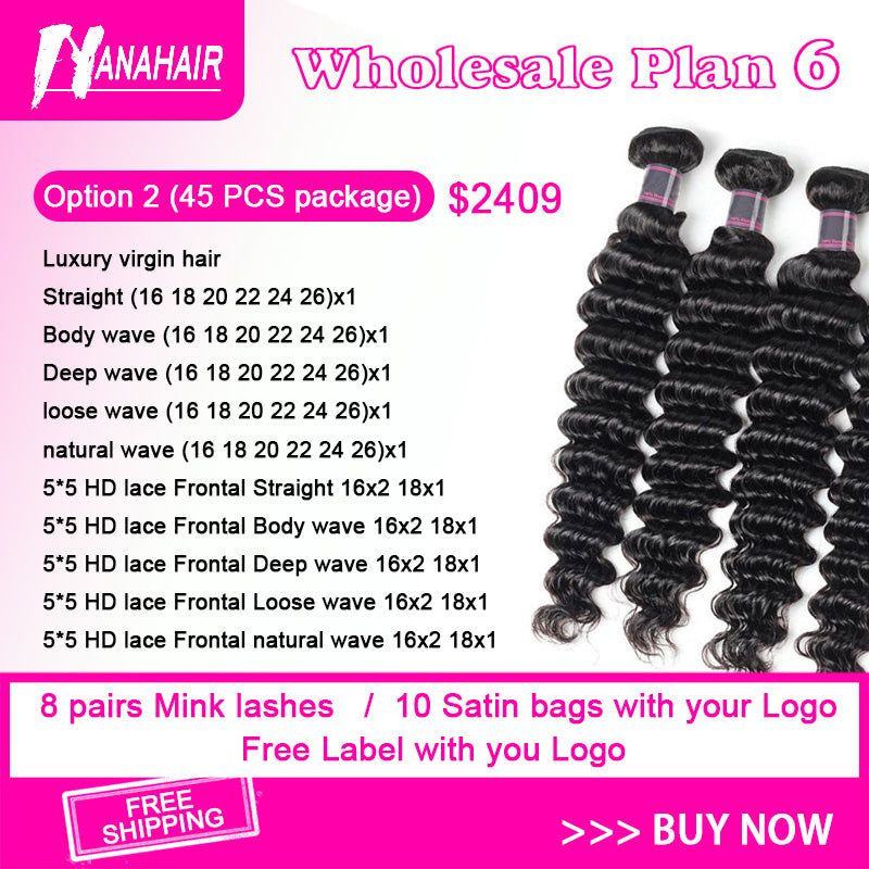 Luxurious Virgin and Natural Wholesale Human Hair Bundles Deal With HD Lace Frontal
