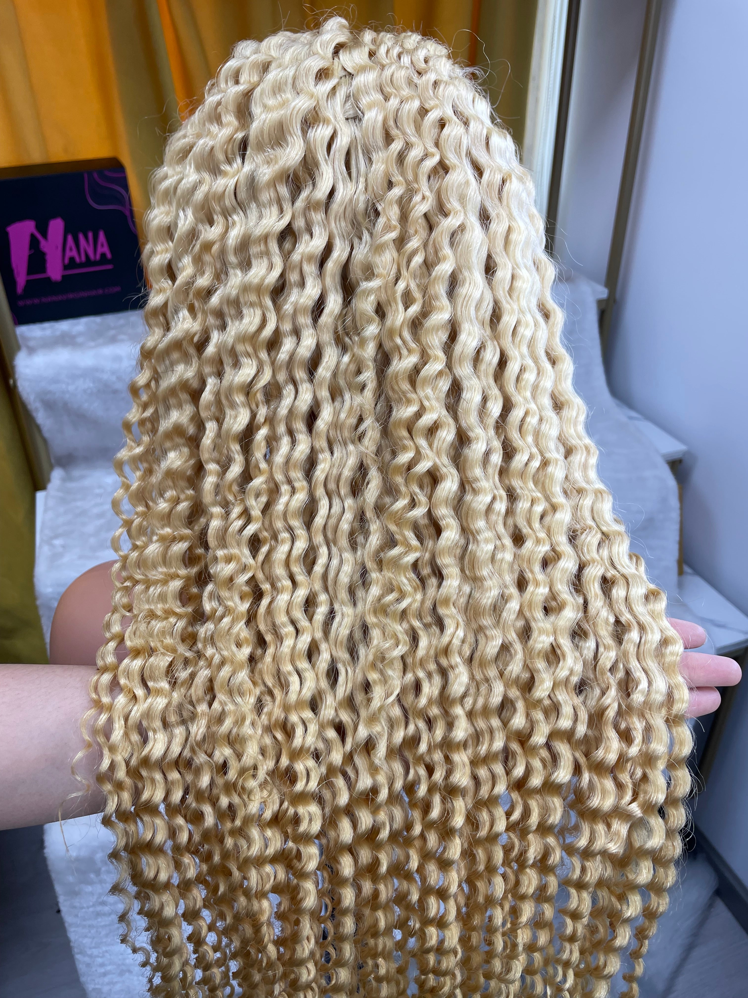 Deep Curly 13x4 4x4 Lace Closure Wigs 613 Blonde Deep Wave Pre-plucked Human Hair Lace Front Wigs