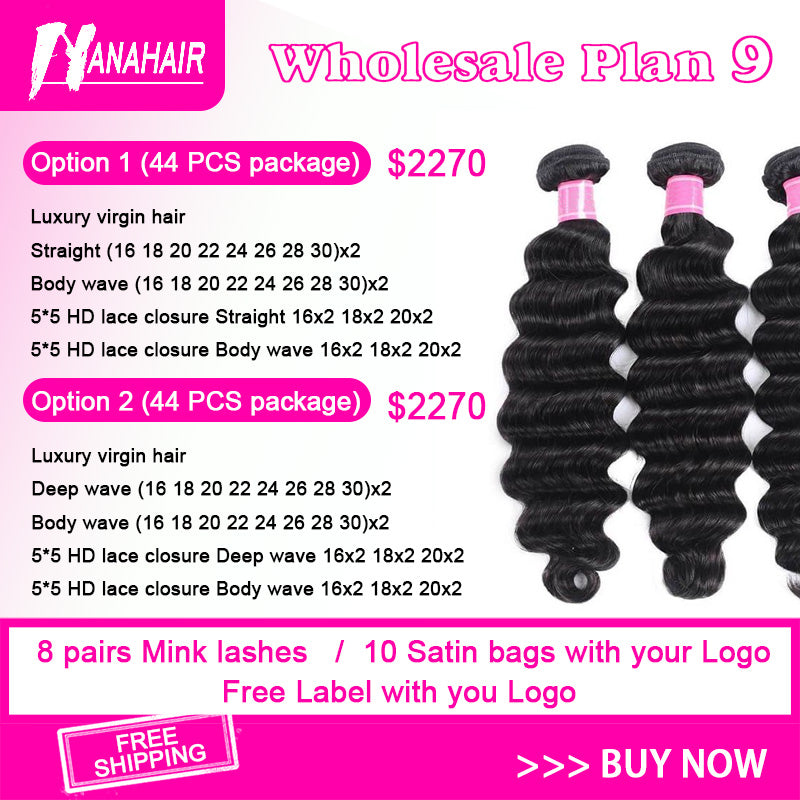 Luxury Virgin Hair Top-Quality Guaranteed Wholesale Uanprocessed Human Hair Bundles with Lace closure