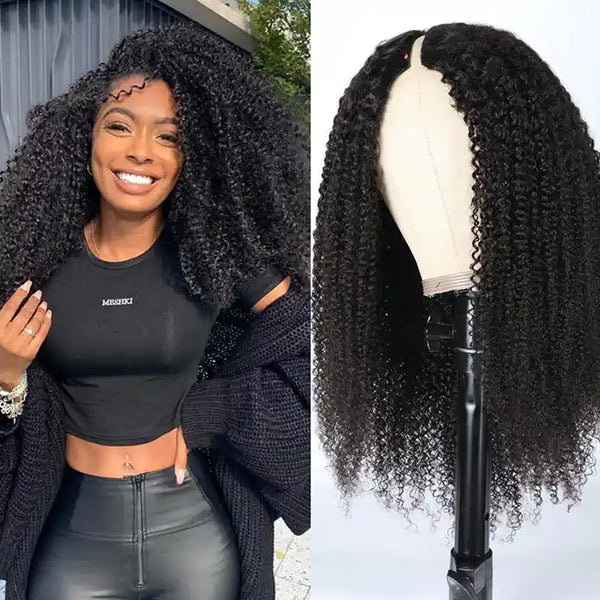 Kinky Curly V Part Wig