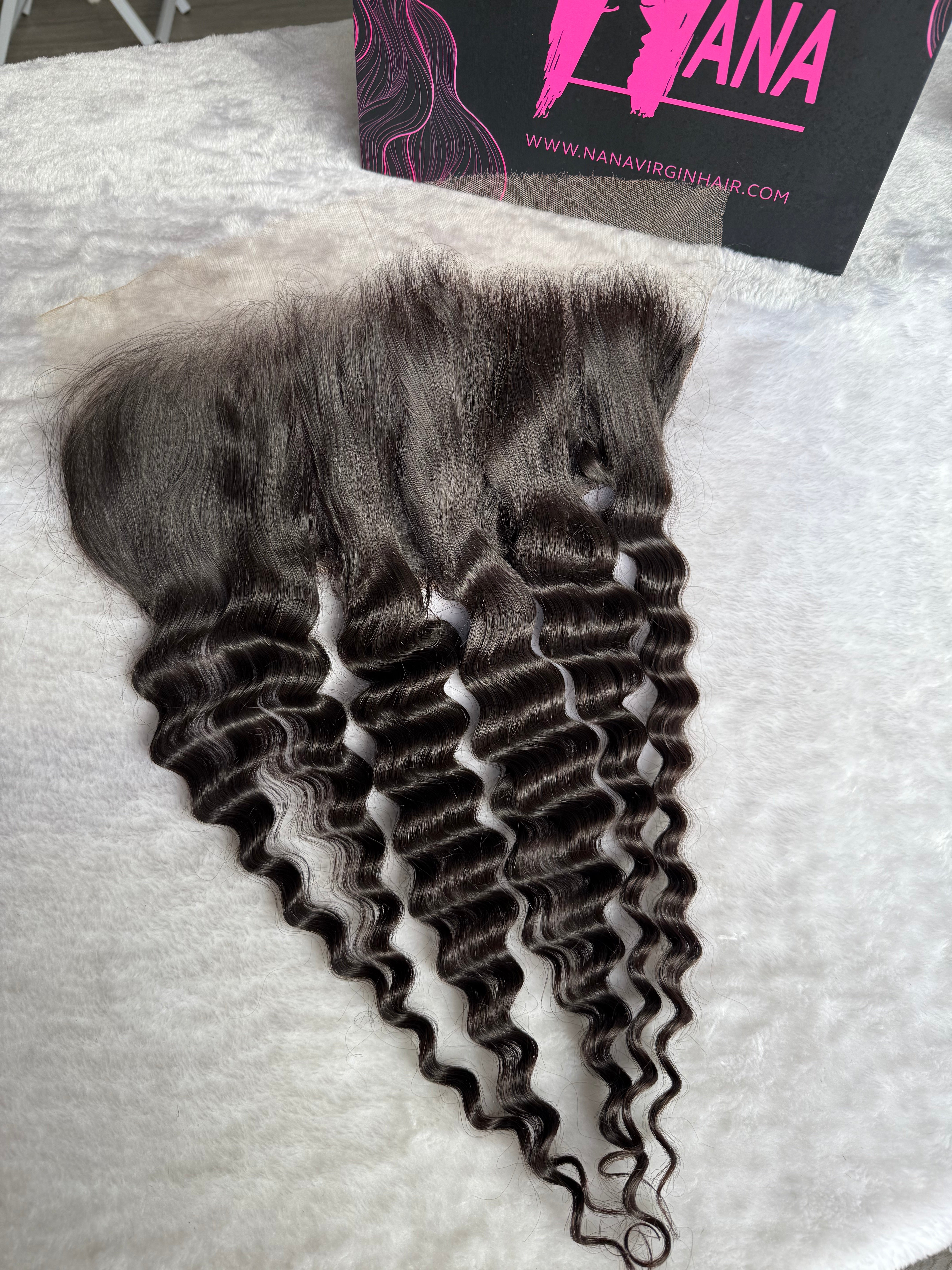 Lace Frontal Loose Deep Wave top grade raw hair HD&Transparent lace unprocessed 13x4/13x6