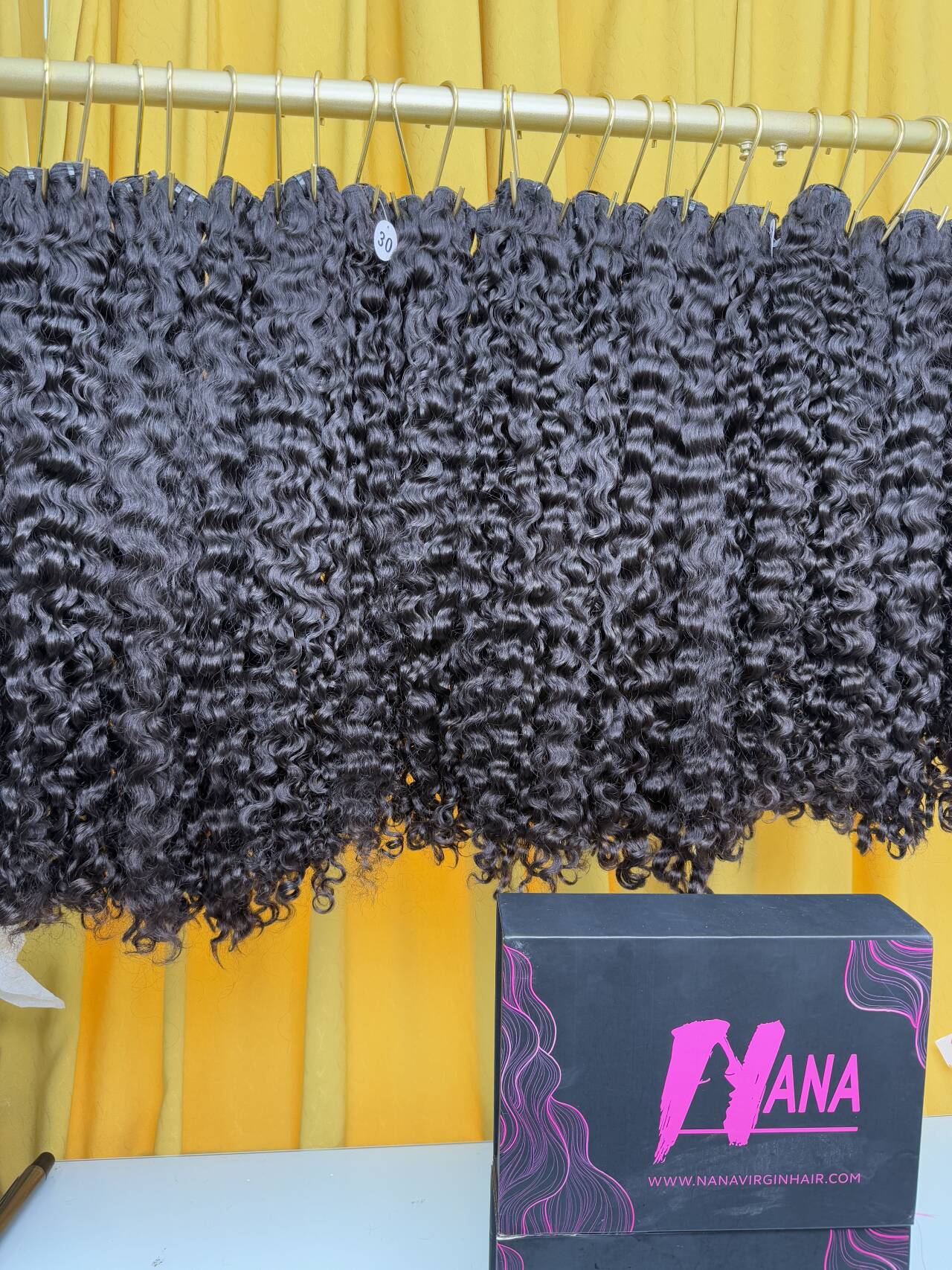 Raw Vietnamese double drawn Burmese curly hair from one donor