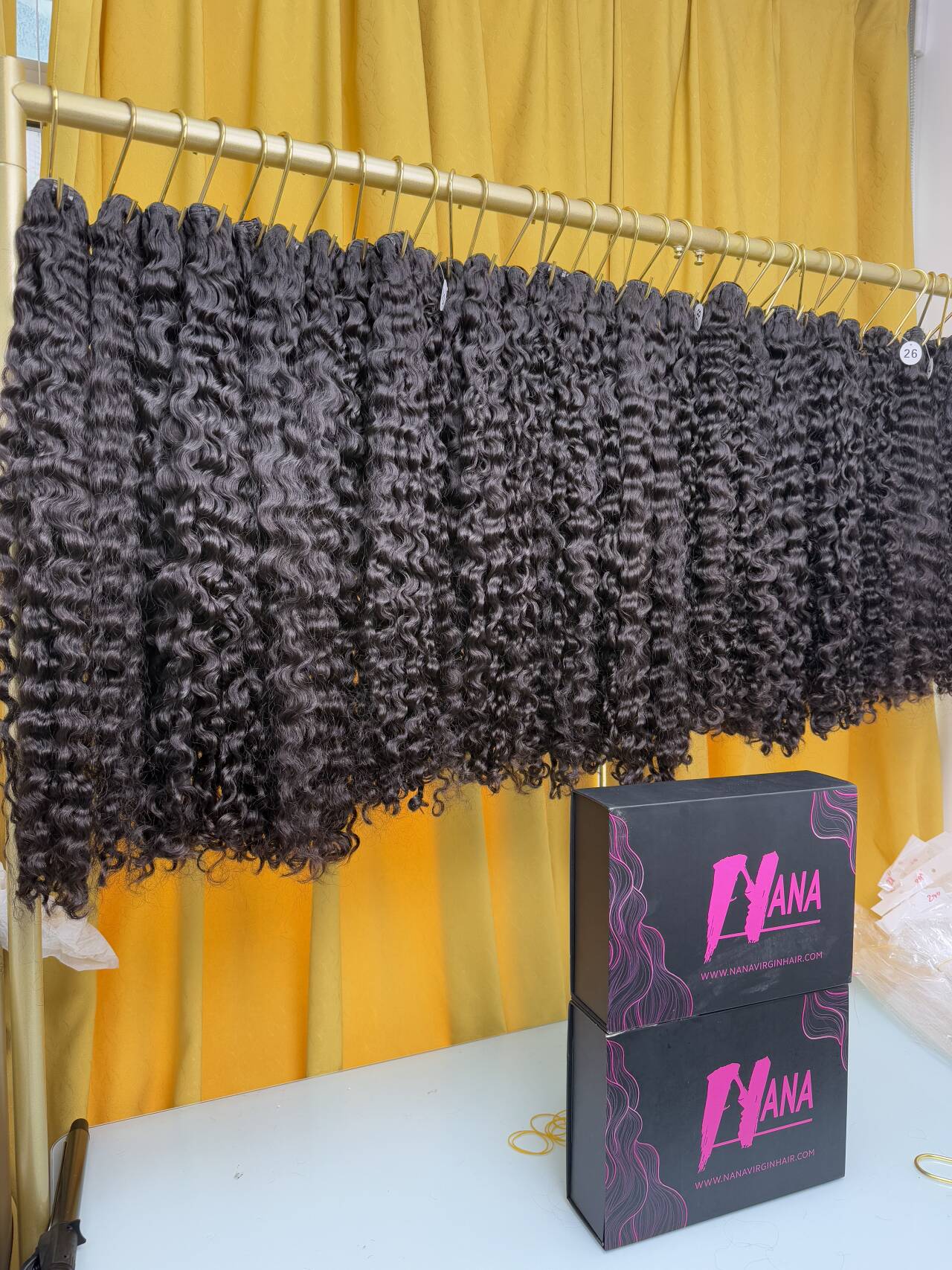 Raw Vietnamese double drawn Burmese curly hair from one donor
