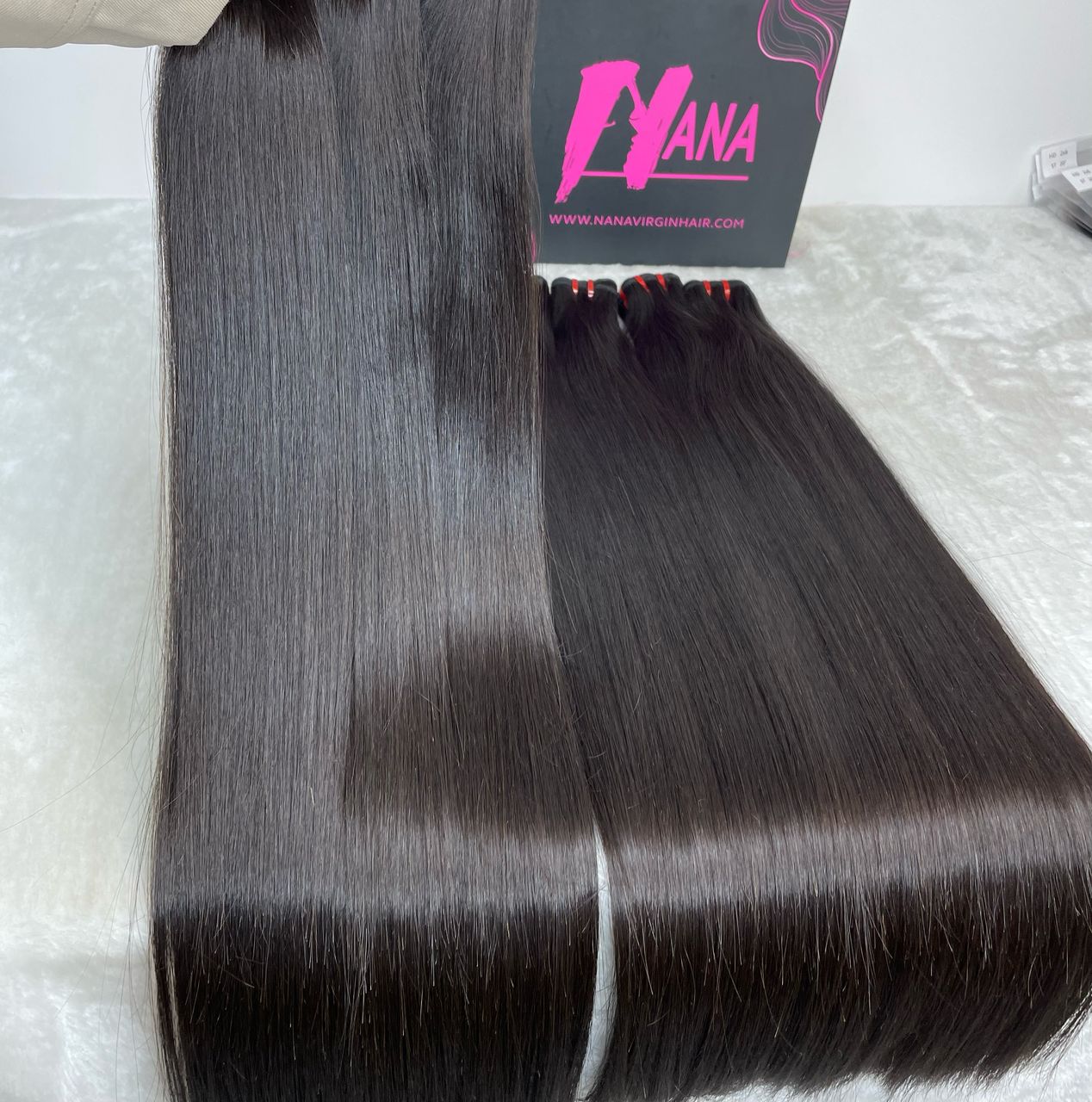 double drawn straight hair