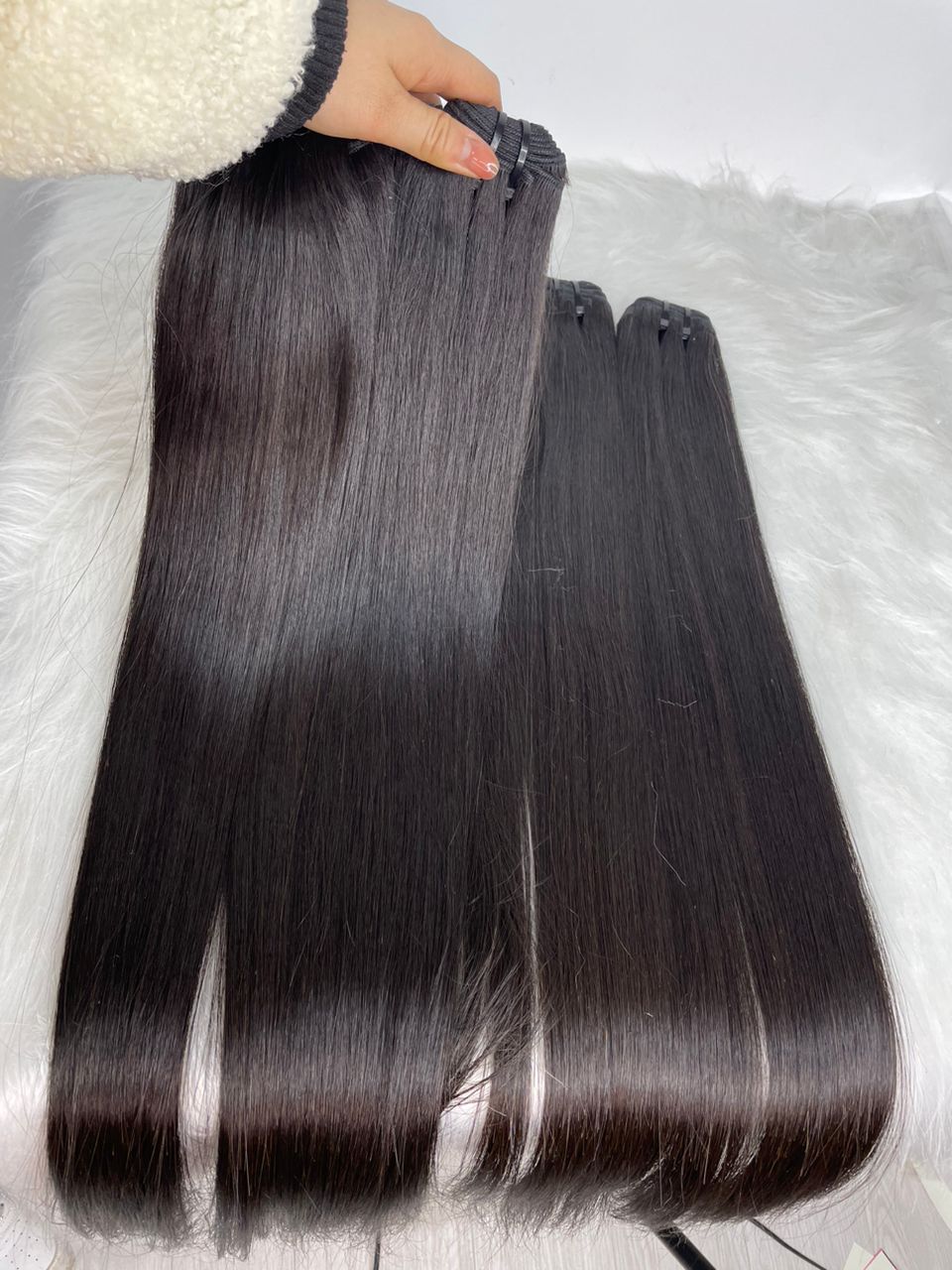 raw double drawn straight hair