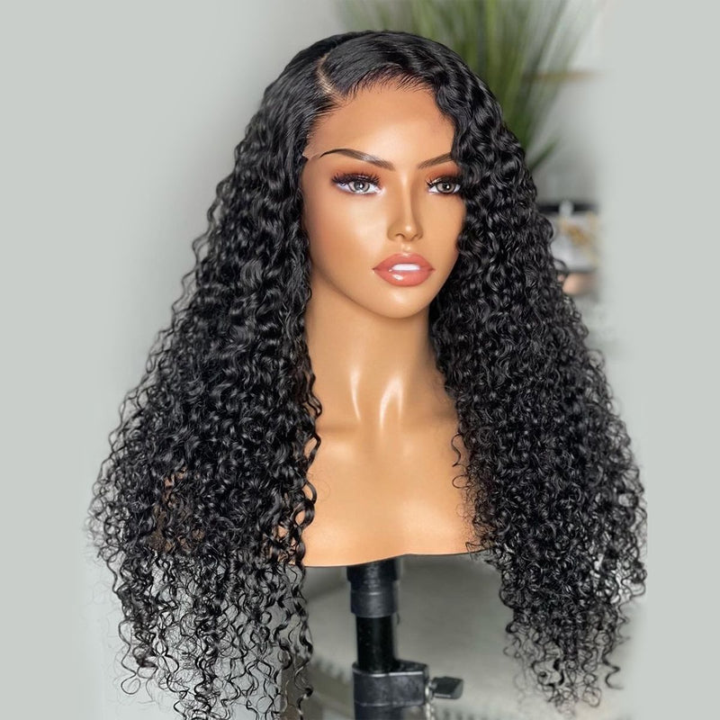 Raw Hair Glueless Curly 13x6 13x4 HD Lace Frontal Wig Deep Curly HD Lace Human Hair Wigs Plucked Hairline