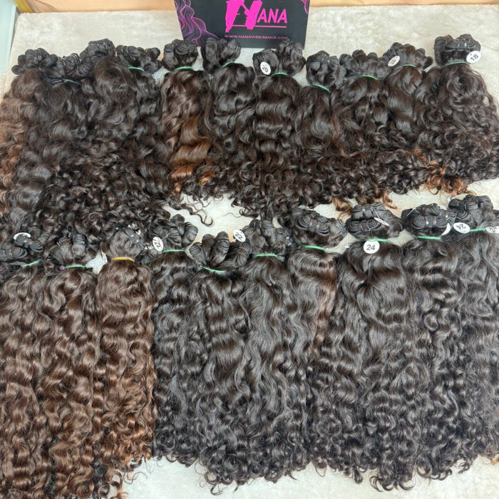 Unprocessed Raw Indian Curly Hair Bundles From One Donor