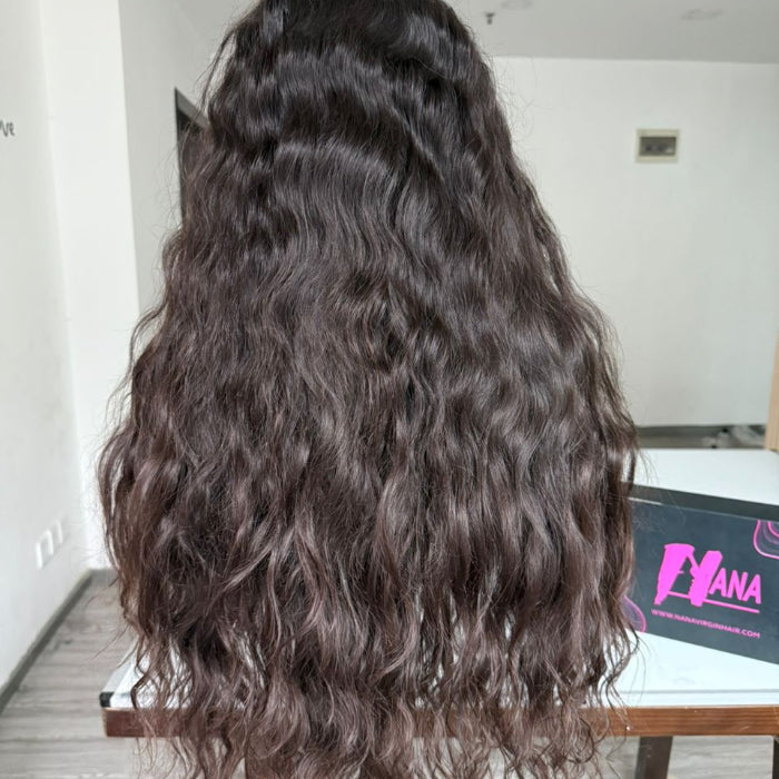 Long wavy hair raw indian wavy wig