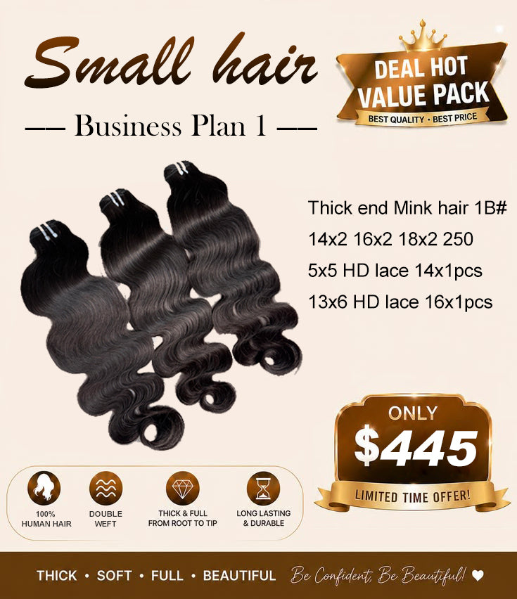 Top quality 100% Human Hair Thick end mink Hair Bundles Deal