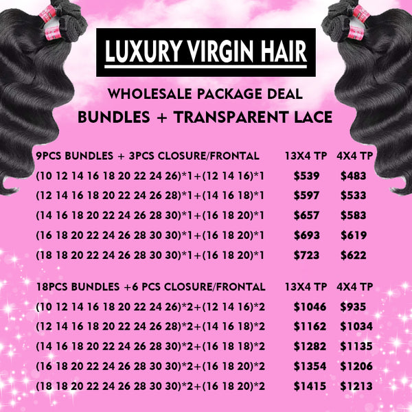 Wholesale Luxury Virgin Hair Upgrade Brazilian Human hair Bundles with Transparent Lace