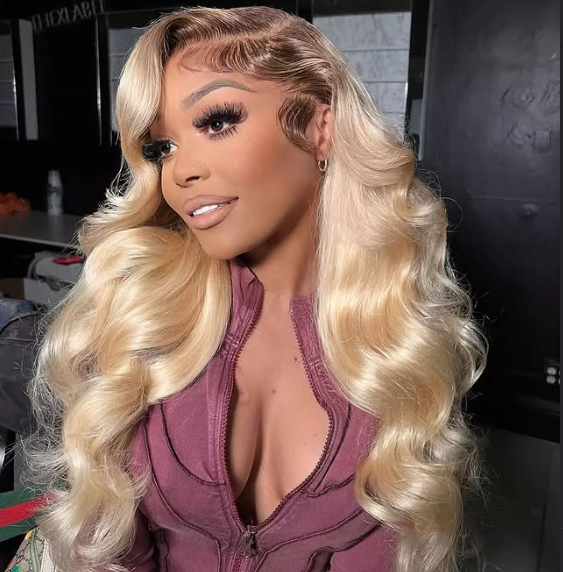 Virgin 1B/613 Body Wave Wig Dark Root 613 Blonde Wig Ombre Blonde Lace Wig