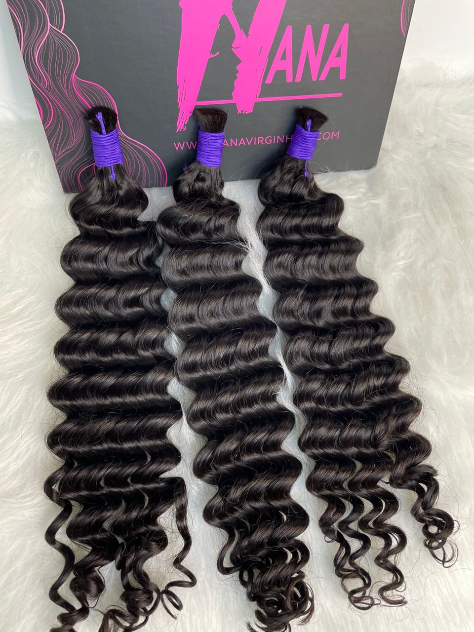 1b# virgin hair hair bulk deep wave 