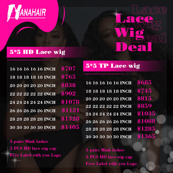 Luxury Virgin 5X5 HD Lace Closure Human Hair Wigs Wholesale Deals