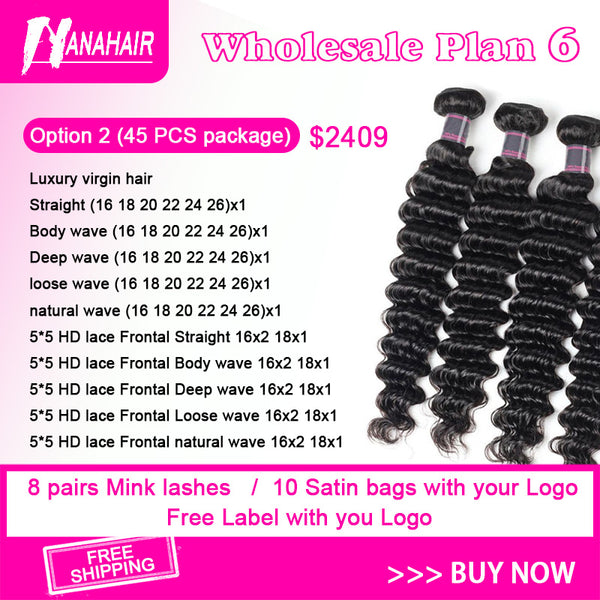 Luxurious Virgin and Natural  Wholesale Human Hair Bundles Deal With HD Lace Frontal