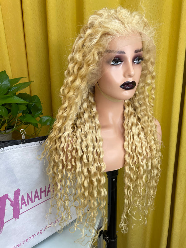613 Blond Wigs Italian Curly Frontal Wig