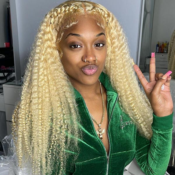 613 Blonde Hair Curly Wig