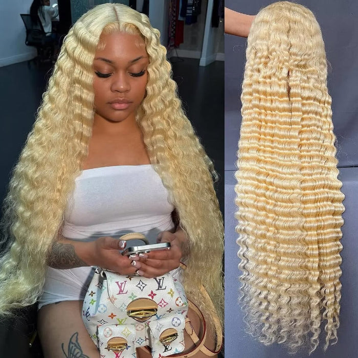 blonde deep wave wig