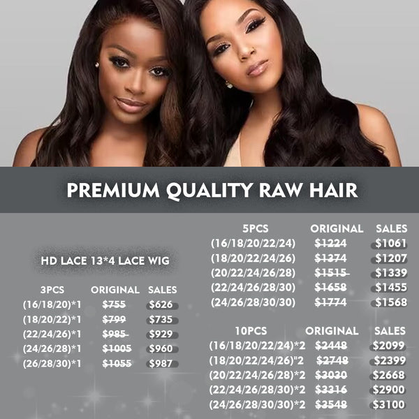 Premium Quality Cambodian Raw Hair Wholesale Invisible HD Film 13x4 Full frontal Lace Wigs