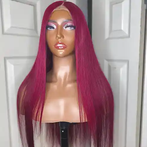Virgin Burgundy Straight Hair 13x4/13x6 Lace Frontal Wigs Straight 99J HD Transparent Wig