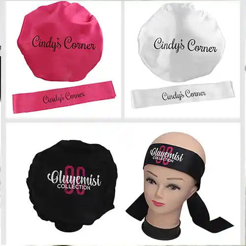 Customized Logo Brand Name Hair Care Bonnet
