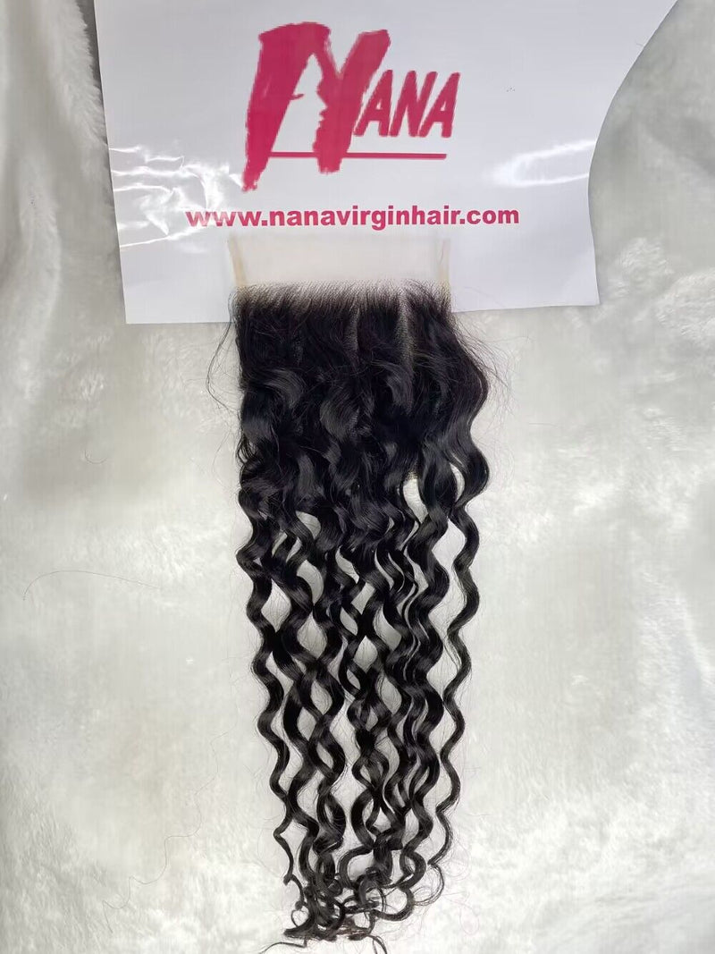 Wholesale Italy curly closure Lace closure transparent&hd closure 4x4/5x5/6x6/7x7