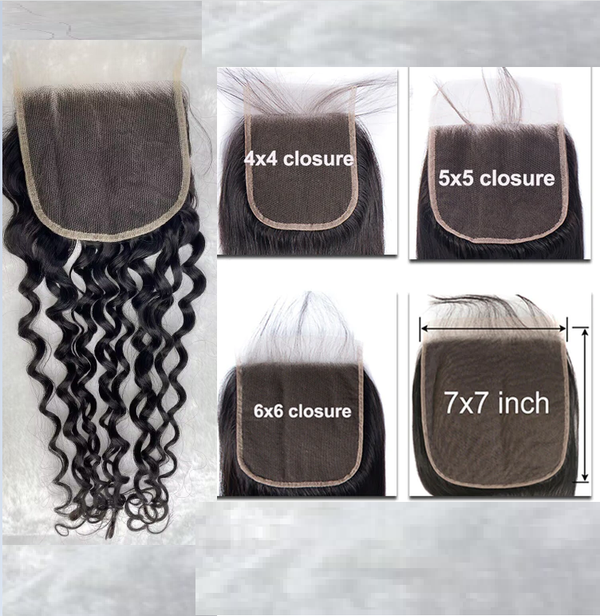 Wholesale Italy curly closure Lace closure transparent&hd closure 4x4/5x5/6x6/7x7