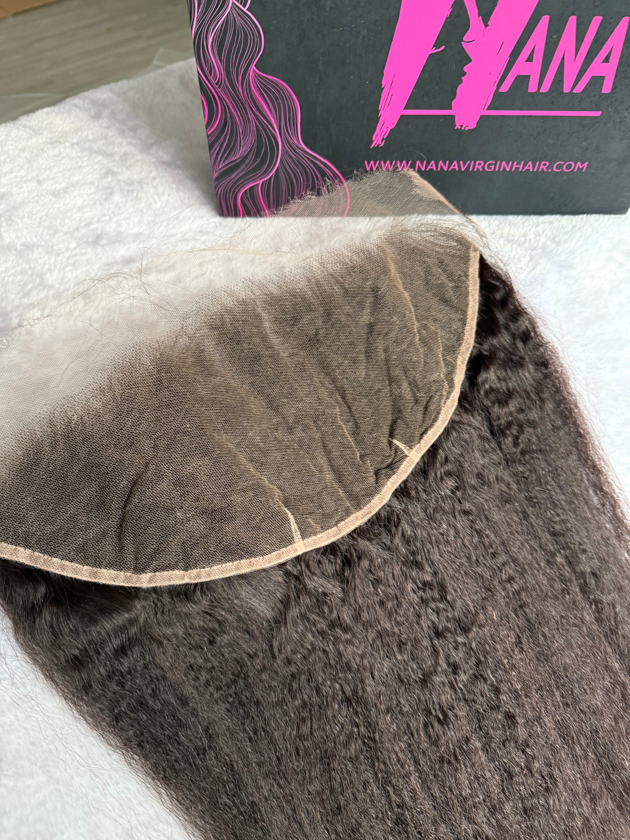 Kinky Straight Human Hair full and thick raw hair lace frontal pre pluced hair line HD and transparent lace 13x4/13x6