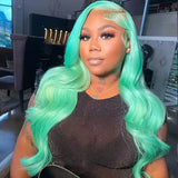Lace Frontal Closure Wigs Green