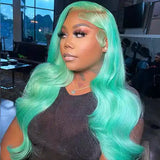 Lace Frontal Closure Wigs Green