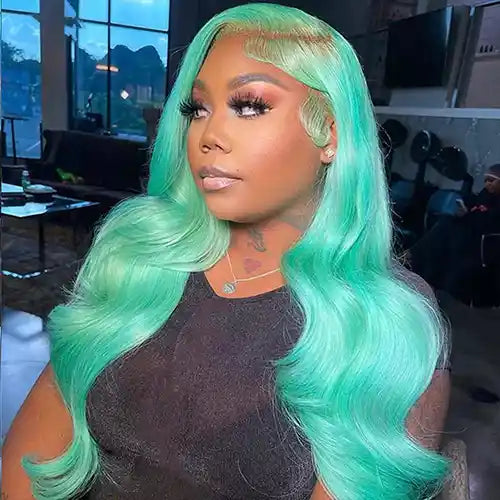 Lace Frontal Closure Wigs Green