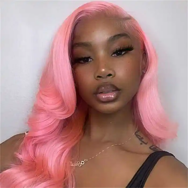 Lace Frontal Wig Body Wave Pink