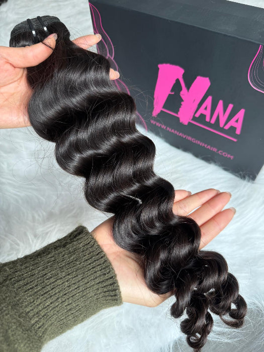 loose deep raw hair
