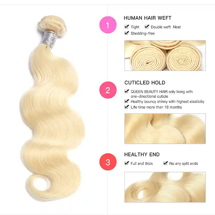 Raw Hair 613 Blonde body wave wig