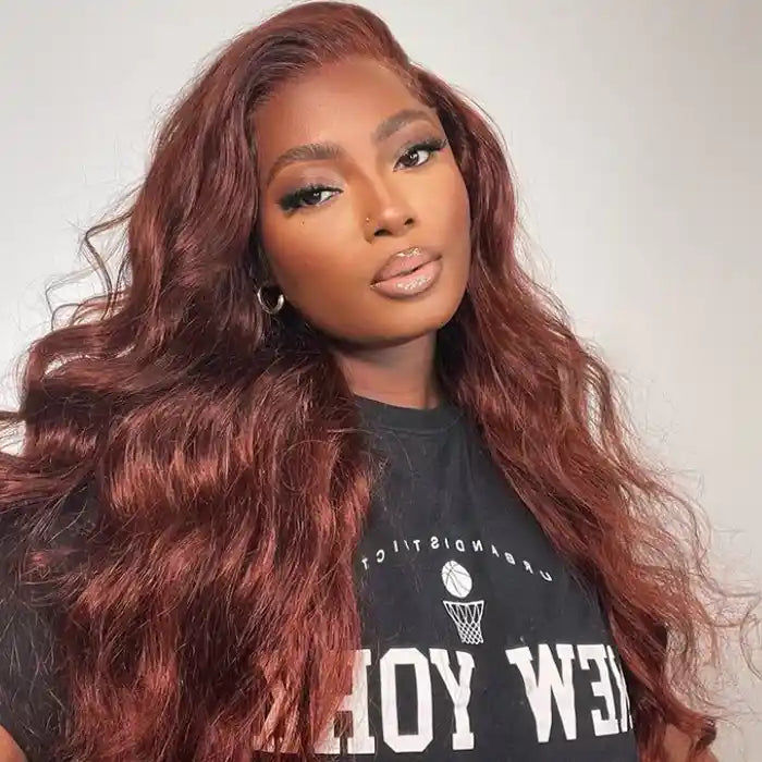 Reddish Brown Wig Wavy