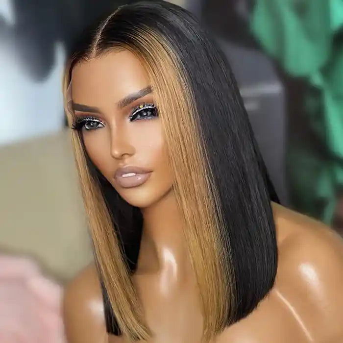 Skunk Stripe Bob Wig | Natural Hair Wigs – Nana Hair