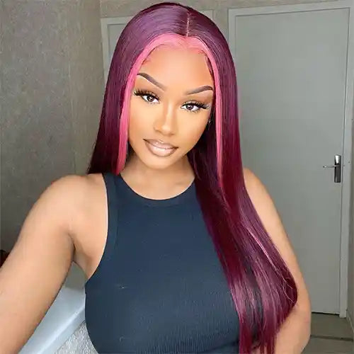 Straight Hair Wig Burgundy