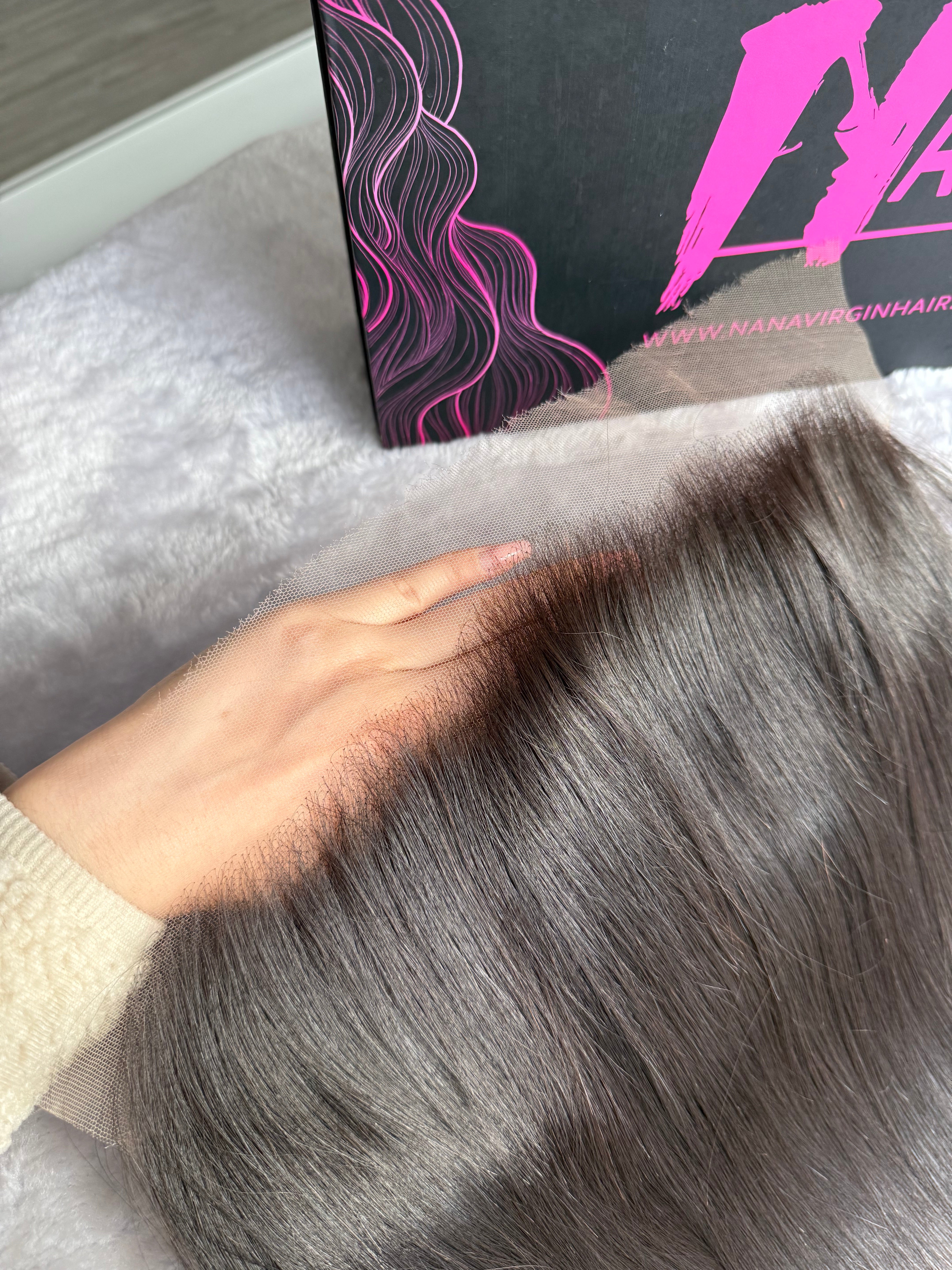 Straight Hair HD & transparent lace frontal Raw hair natural hair line with baby hair around 13x4/13x6