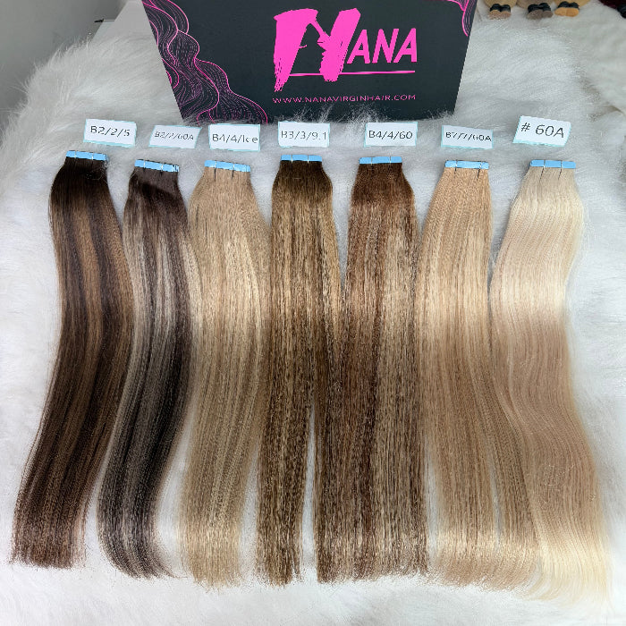 Luxe Virgin human hair color Tape-In Hair Extensions