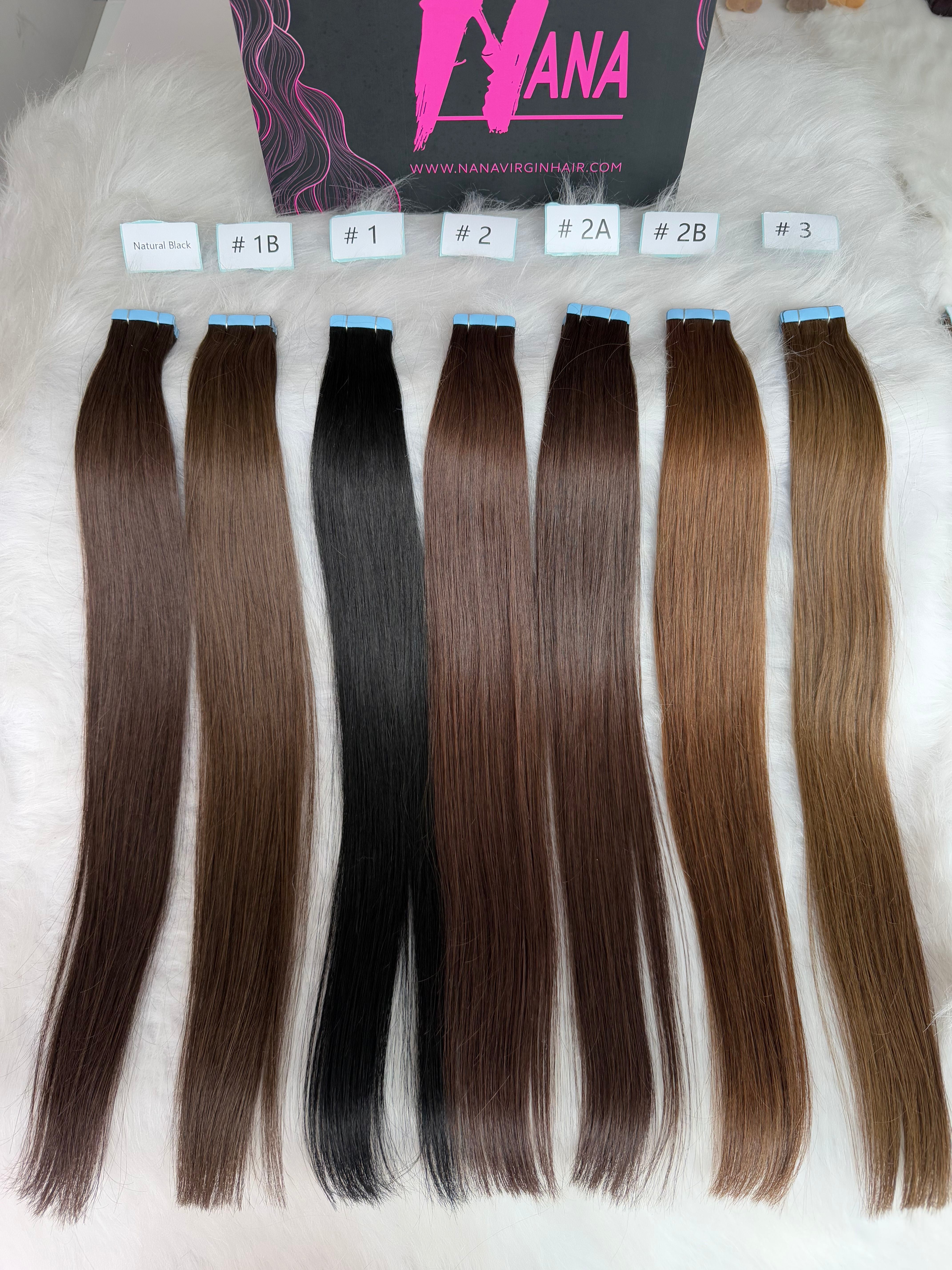 Luxe Virgin human hair color Tape-In Hair Extensions