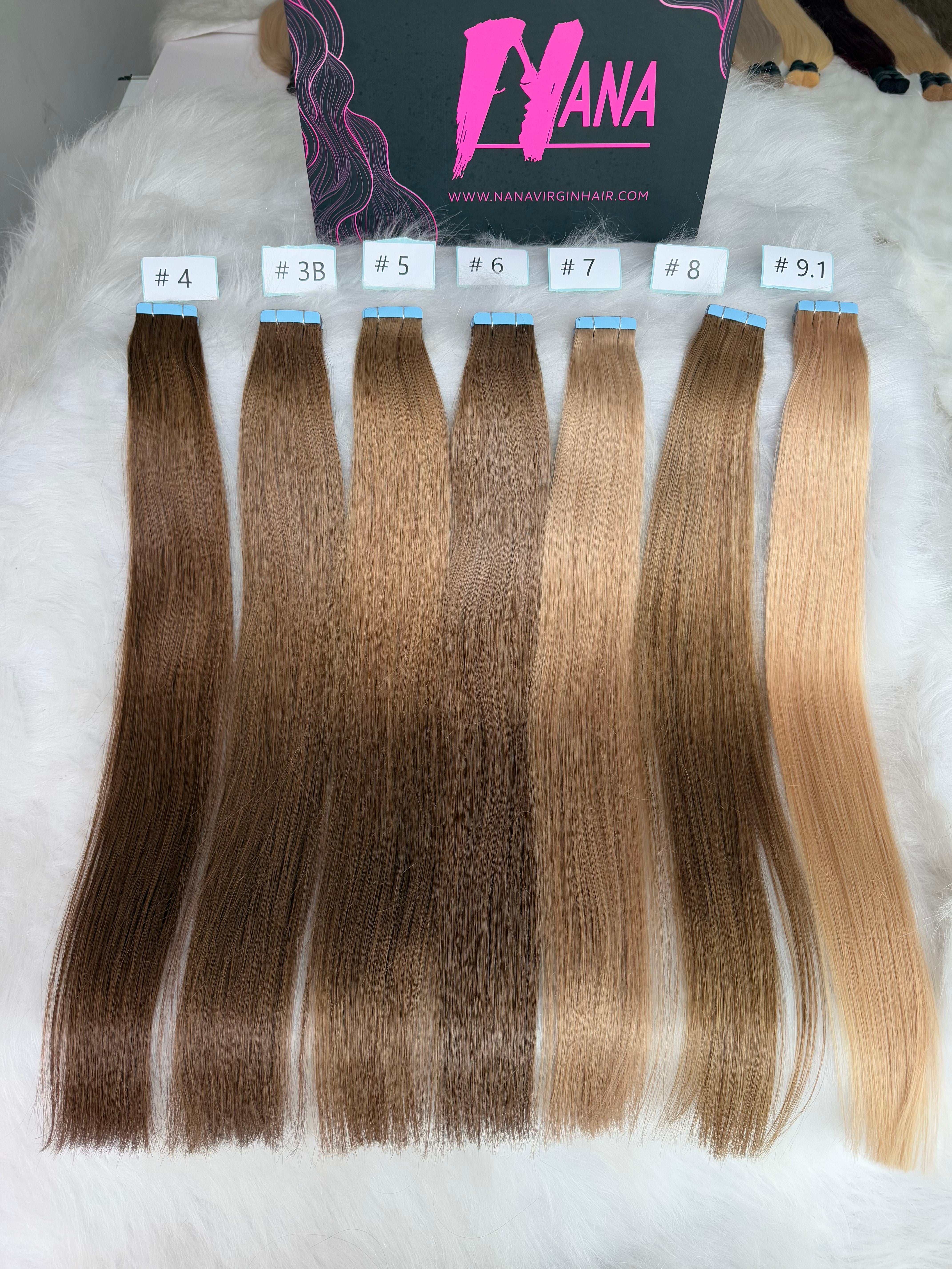 Luxe Virgin human hair color Tape-In Hair Extensions