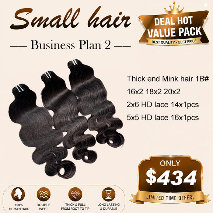 Top quality 100% Human Hair Thick end mink Hair Bundles Deal 2