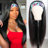 Virgin Hair Straight Hair Headband Wigs 160% 200% Density Glueless None Lace Wig