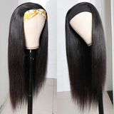 Virgin Hair Straight Hair Headband Wigs 160% 200% Density Glueless None Lace Wig