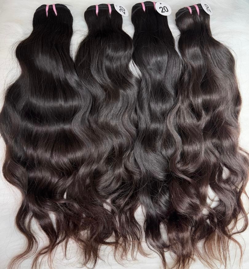 Raw Indian wavy Hair Bundles From One Donor