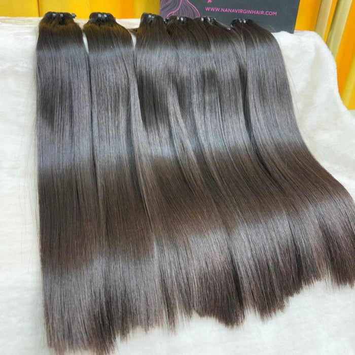 Premium Top Quality Vietnamese  Raw double drawn Bone straight hair from one donor