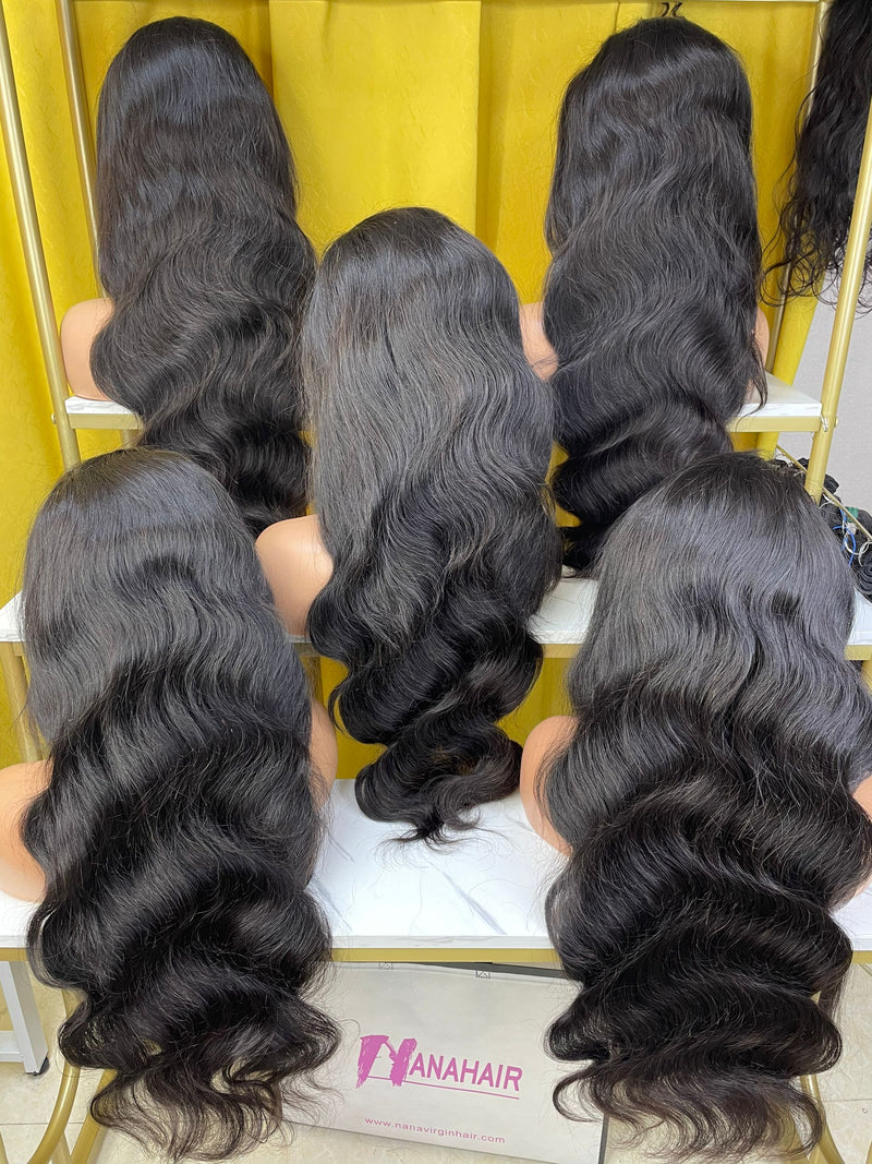 Virgin Hair HD Full Frontal Wig 13x4 and 13x6 body wave transparent and HD Lace Frontal Wig