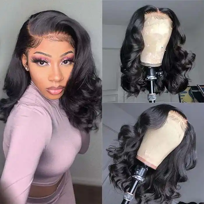 Raw & Virgin Body Wave Short Bob Wig Lace Frontal/Closure Wigs