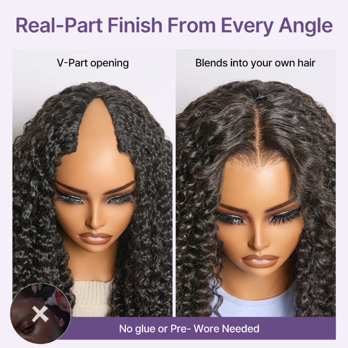 Raw/Virgin Burmese Curly U/V Part Wig Burmese Curl V Part Wig