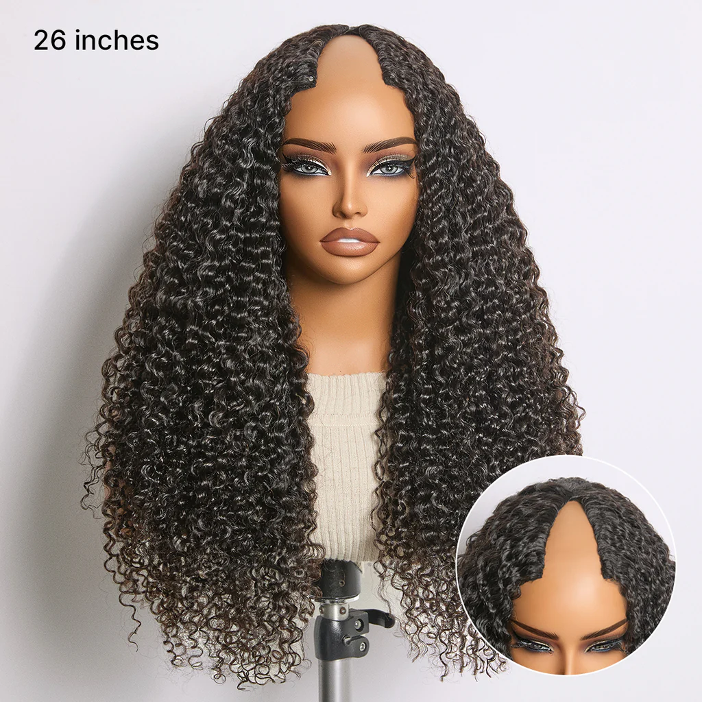 Raw/Virgin Burmese Curly U/V Part Wig Burmese Curl V Part Wig